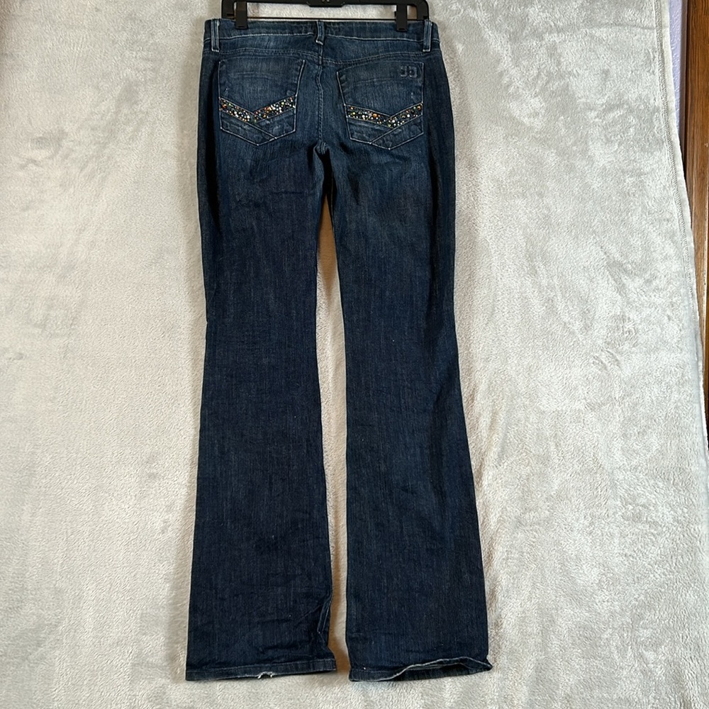 Joe’s honey bling pocket midrise, darker wash boot cut jeans size 29